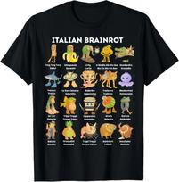 Itališkų smegenų puvimo memų personažų tipai, piešti ranka, vaikams skirto T-shirt XL beige