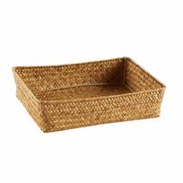 Rectangle Organizer Box Woven Display Basket Panier Rangement Sundries Box  Home Decoration Khaki 28x18.5x5.5cm