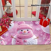 VIKAMA Vintage Truck Gift Christmas Doormat Non-Slip Washable Entrance Rug Indoor Outdoor Winter Holiday Home Decor 40cm x 60cm