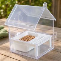 Spill-Resistant Hanging Parrot Feeder Removable Tray Birds Food Container  Indoor Use balta