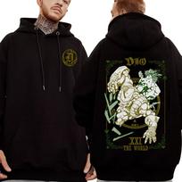Anime Jojo Bizarre Adventure Hoodies Dio Brando Jotaro Kujo Manga Graphic Sweatshirts Men's Women Long Sleeves Fleece Pullovers S white
