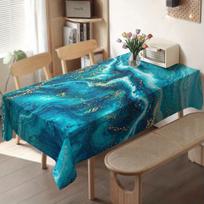 Vibrant Underwater Coral Pattern Polyester Tablecloth - Decorative Table Cover for Home Dining, Stylish Indoor Table Decoration 90-140cm