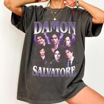Comfort Colors Damon Salvatore T-Shirt, Vampire Diaries Graphic Tee, Salvatore Brothers Tee Shirt, Movie Lover Gift, Salvatore Tee XL black
