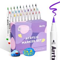 Arrtx Acrylic Paint Pens Paint Markers Pens for Artists Adults Coloring Drawing Scenery Landscape Natural- Brush Tip pink