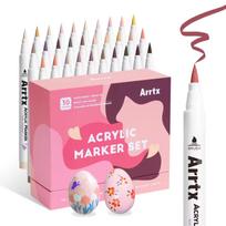 Arrtx Acrylic Paint Pens Paint Markers Pens for Artists Adults Coloring Drawing Scenery Landscape Natural- Brush Tip