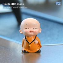 Mini Buddhas Statue Little Buddhists Monks Buddhism Figurine Zen Ornament Home Aquarium Tank Garden Yard Decoration as the picture beige