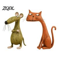 Durable Resin Home Art Whimsical Vintage Mouse and Cat Figurine, Animal Sculptures, Unique Gifts for Lovers Quirky Desk Decor Shelf, Mantel, A