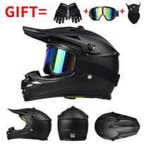 DOT Certified children's off-road full-face helmet, mountain bike helmet with speed reduction features, children's safety helmet XL Code【55-56Head Circu black