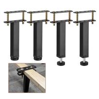 Metal Adjustable Bed Support Legs 4-Piece Set 7.1 to 7.87 Inch T-Legs for Bed Frame Furniture Cabinet 4pcs/Set