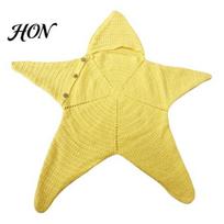Newborn Photography Prop Star Knit Baby Sleep Sack, Christmas Swaddle with Hood, Costume Soft Wool Yarn Romper for 0-3 Months, Holiday Photo