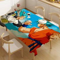 Japanese Manga D-Dragon Ball Polyester Waterproof Tablecloth Bedside Table Dustproof Decorative Cloth Living Room Tablecloth 90x140 cm blue
