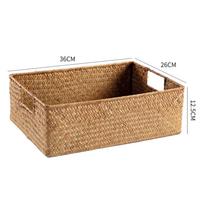 Basket, Rectangular Storage Hand-Woven Container, Rope Organizer, Paper Practical