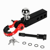 Solid Shank Hitch Ball with Hook guard Rubber Isolator Insert, Towing