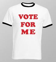 Napoleon Dynamite inspired Vote For ME white ringer t-shirt 9384 XL white