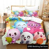 New 3D Print Cartoon BabyRiki Comfortable Duvet Quilt Cover Pillowcase Bedding Set Children Bedroom Decoration Home Textile 70x133cm