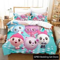 New 3D Print Cartoon BabyRiki Comfortable Duvet Quilt Cover Pillowcase Bedding Set Children Bedroom Decoration Home Textile AU Single 140x210cm