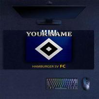 Custom Name,Hamburger SV Mouse Pad, Large Gaming Desk Mat, Non-slip XXL Mousepad for Laptop & Tablet, Mini PC Playmat with Stitched Edges 30cmx60cm(11.8x23.6inch) blue