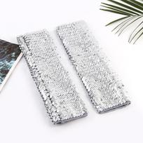 Sparkling Elastic Sequin Half-Finger Gloves for Parties 9x28cm Length white