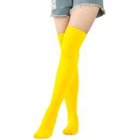 Bright Yellow Over-the-Knee Socks for Holiday Parties and Festive Outfits one size yellow