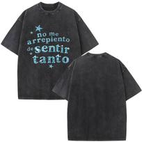 Karol G Album No Me Arrepiento De Sentir Tanto 2026 Print Vintage Washed TShirt Men Women Loose Casual Cotton Hip-hop T-shirts 2XL gray