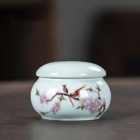 Small Glaze Ceramic Jars Mini Powder Ointment Cans Rouge Cosmetics Dispenser  Household Storage 02 gray