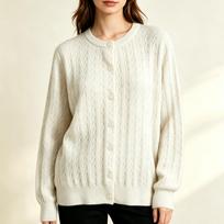 Women's Casual Single-Breasted Cardigan Sweater Color Long Sleeve Knit Outerwear XXXXL beige