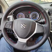 Steering Wheel Cover Suzuki Vitara 2015-2018 S-Cross SX4 Hand-Stitched Full Wrap Anti-Slip Durable 15-18