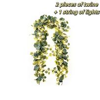 Artificial Leaves Eucalyptus Garland With Lights Green Flower Garland  Wedding Decor Style A