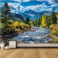 VIKAMA Scenic Nature Themed Carpet Soft Durable Mat For Home Entryway Bedroom Photo Backdrop Balcony Home Decoration 100X70CM