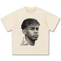Lamine Yamal Graphic Printed Tshirt Men Women Short Sleeve Cotton Tshirt Mens Tshirts 2026 Summer New Mens Clothing Tops 4XL white