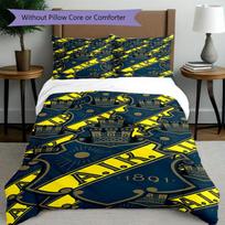 3pcs Duvet Cover Set (1*Duvet Cover + 2*Pillowcase, Without Core), AIK Fotboll Print Bedding Set, Bedroom Decor, All‑Season, Birthday Gift 135cmx200cm