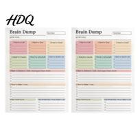 Daily Task Tracker A5 Brain 50 Office Desk Accessory Pad with Dump Planner Sheets Thickened Paper Notepad 2pcs A