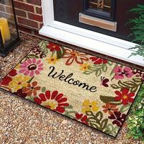 VIKAMA Garden Style Flower Welcome Doormat Non Slip Washable Entrance Rug For Living Room Bedroom Kitchen Home Decor 40X60CM