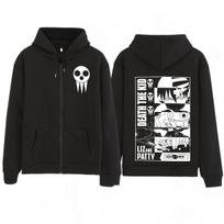 Apanese Anime Soul Eater Death The Kid Zipper Hoodies Men Women Funny Style Sweatshirt Long Sleeves Pullovers Winter Fleece Tops M juoda