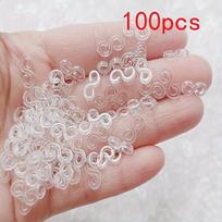 Plastikiniai užsegimai, 100 vnt,  Skaidrus S