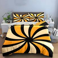 Abstract Spiral Pattern Decor Set  Bedding Set with 1 Duvet Cover 2 Pillowcases Single Double King Queen, Gift AU Single 140X210cm&set