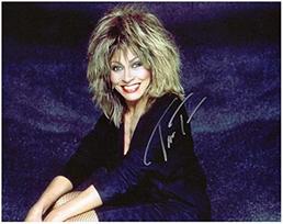 Photo Tina Turner Signed Autographed 8 x 10 blue