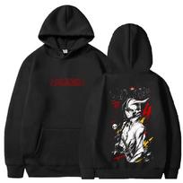 Vintage BLEACH Ulquiorra Unisex Pullover Hoodie, Anime Manga Espada Graffiti Art Front And Back Print Sweatshirt M black