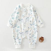 Baby Sleep Sack 4 Season Cotton Wearable Blanket Toddler Anti-Kick Sleepwear Air Conditioner Room 1-3 Years 120cm gray