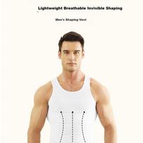Daren Youxi Men's Tummy Control Vest Chest Binder Waist Slimming Shapewear White M L beige