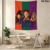 Hocus Pocus Sanderson Sisters' Magic Tapestry Wallmounted Fashion Print Homestay Soft Decoration Tapestry Background Cloth 100cm x 150cm