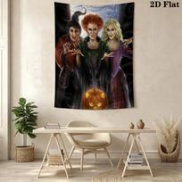 Hocus Pocus Sanderson Sisters' Magic Tapestry Wallmounted Fashion Print Homestay Soft Decoration Tapestry Background Cloth 100cm x 150cm