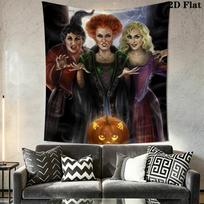 Hocus Pocus Sanderson Sisters' Magic Tapestry Wallmounted Fashion Print Homestay Soft Decoration Tapestry Background Cloth 150cm x 200cm