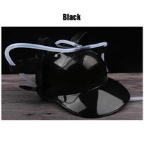 Creative Lazy Drinking Hat Beer Sada Can Dual Holder Helmet Cap With Soft Straw Bar Fun Unique Party Football Game Hats juoda