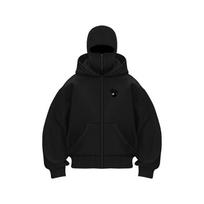 Cross-Border Trendy Double-Hooded Fleece Jacket: Windproof, Zip-Up Hoodie for Autumn & Winter Casual Wear Large