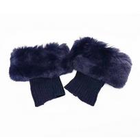 Knitted Fur Ankle Boot Covers - Cross-border Short Sock Leg Warmers for Christmas One Size black