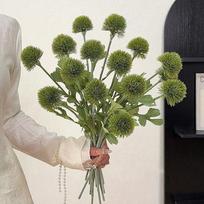 6-Piece Set of Green Artificial Dandelion Bouquets – Home and Wedding Decor Ornaments