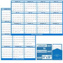 Reusable 2027 Annual Planner Calendar Laminated Dry Erase Calendar Planner  Company 24X36in