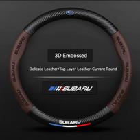 For Subaru Brz Wrx Xv Ascent Forester Outback Impreza Legacy Car Carbon fiber Anti-slip Ventilate Leather Steering Wheel Cover