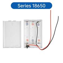 18650/21700  Battery Housing Case With Switches Extend Cable and Lid Cover 3-slot Parallel Connection Battery Holder Case white